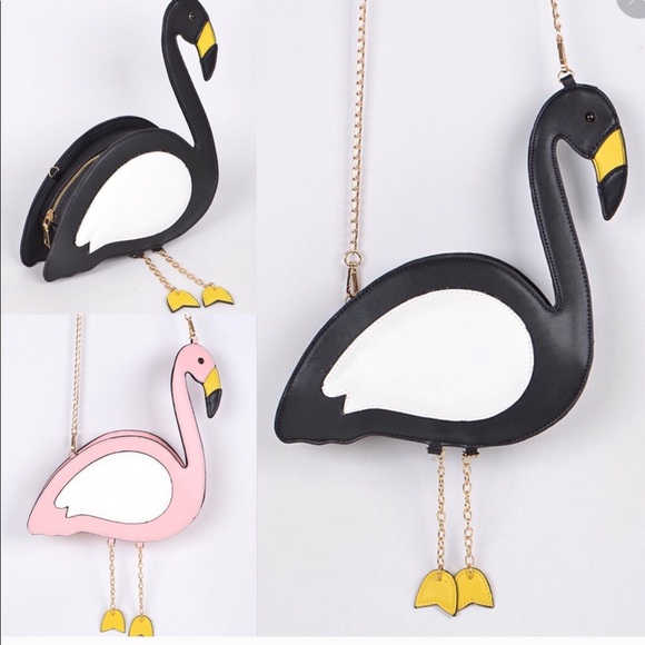 🦩 NEW Pink Flamingo vegan leather crossbody bag - Picture 2 of 4